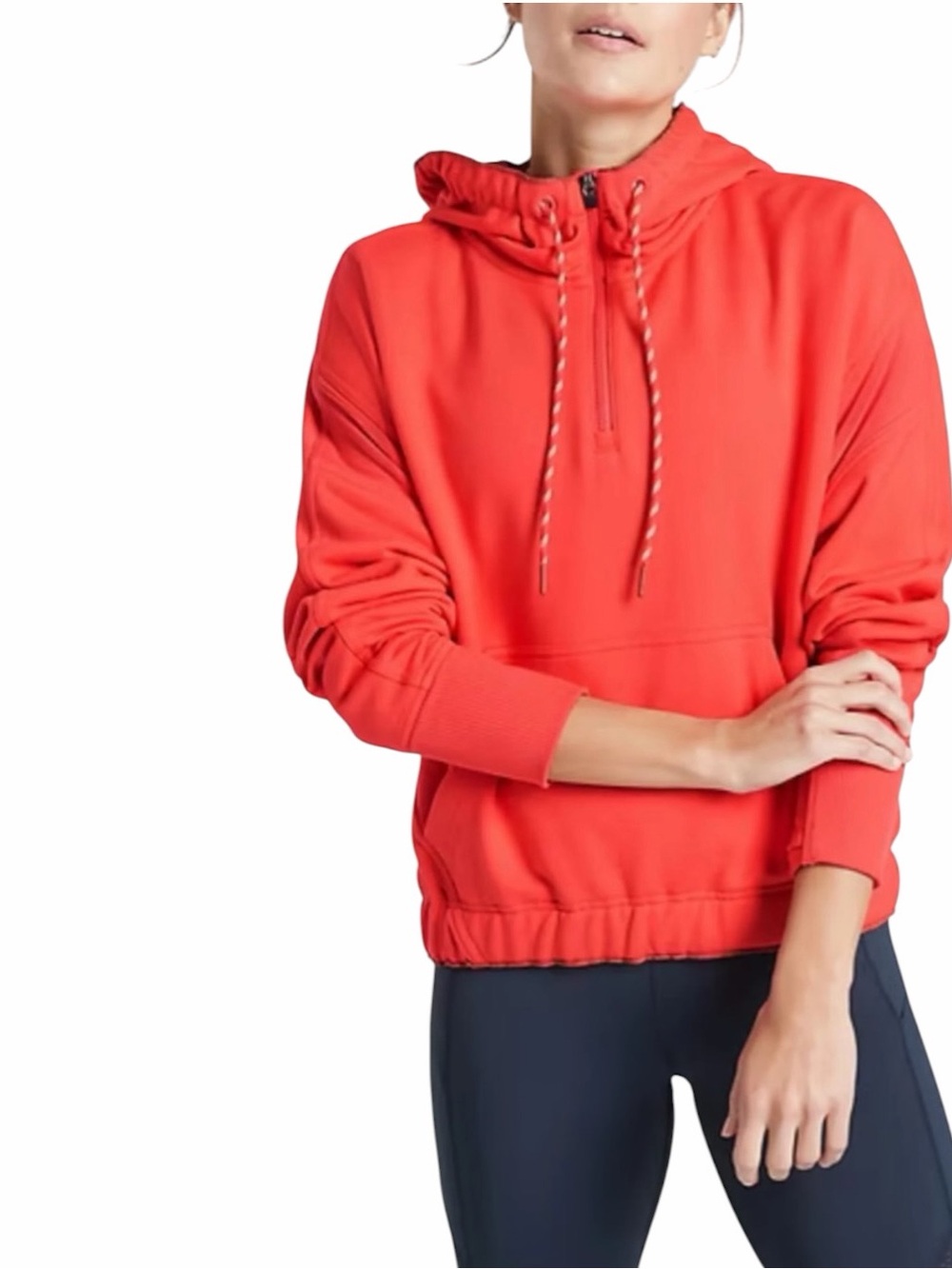 Athleta Ascend Warm Up Hoodie in Passionfruit Coral Size L